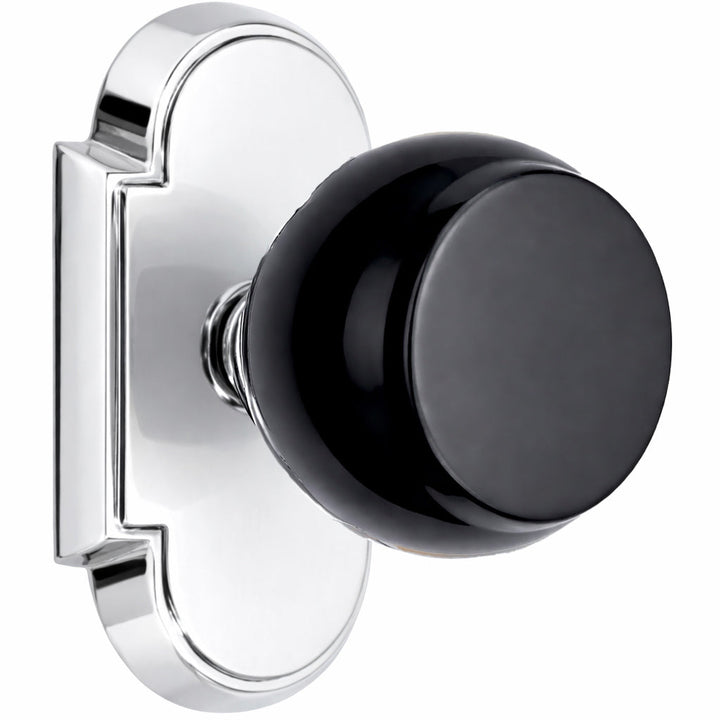 Magnifique® Arched Door Set with Black Obsidian Knobs (Several Finishes Available)