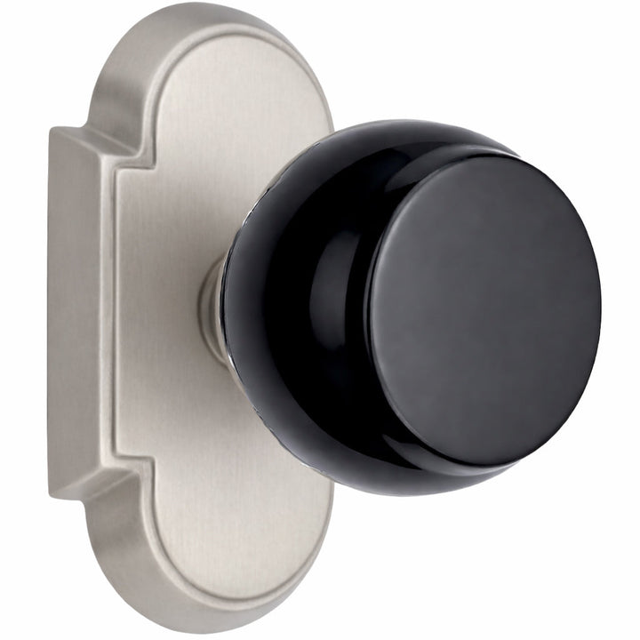 Magnifique® Arched Door Set with Black Obsidian Knobs (Several Finishes Available)