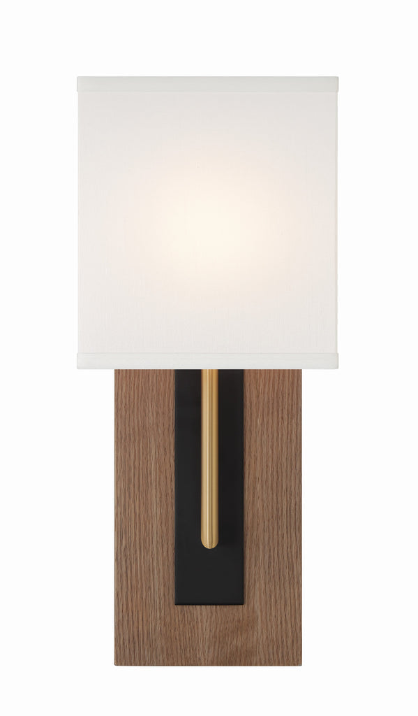 Crystorama Crystorama Brent 1 Light Matte Black + Vibrant Gold Sconce