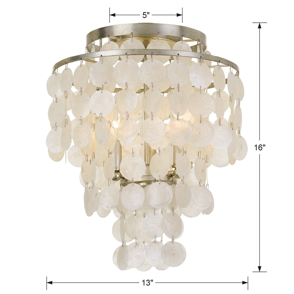 Crystorama Crystorama Brielle 3 Light Antique Silver Flush Mount