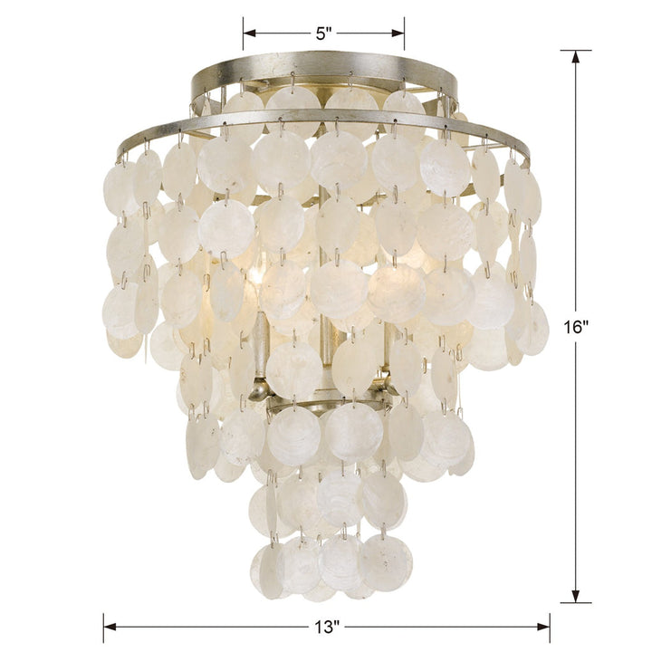 Crystorama Crystorama Brielle 3 Light Antique Silver Flush Mount