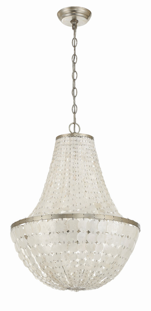 Crystorama Crystorama Brielle 6 Light Antique Silver Chandelier