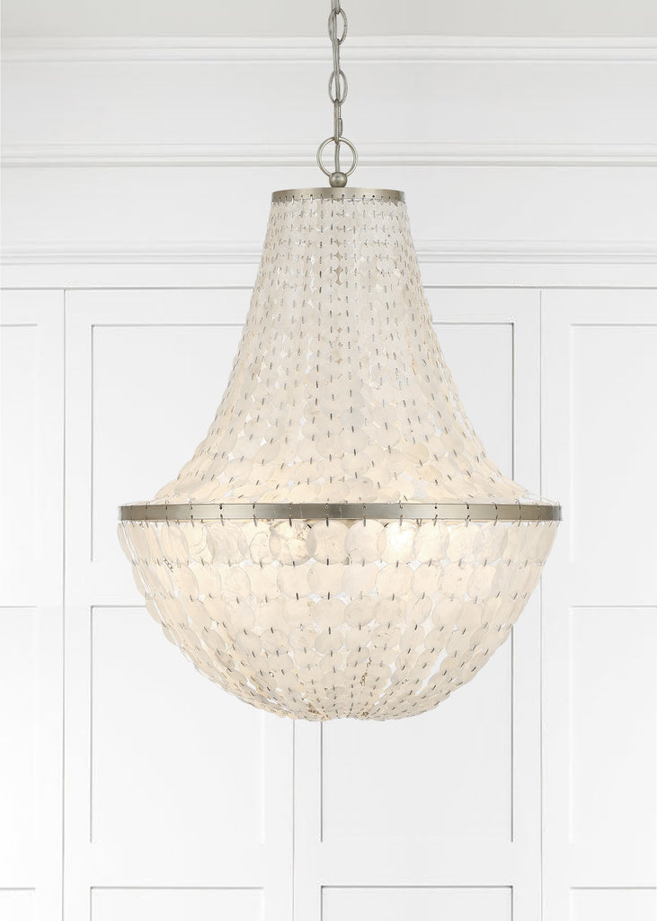 Crystorama Crystorama Brielle 6 Light Antique Silver Chandelier