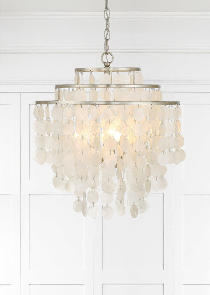 Crystorama Crystorama Brielle 4 Light Antique Silver Chandelier