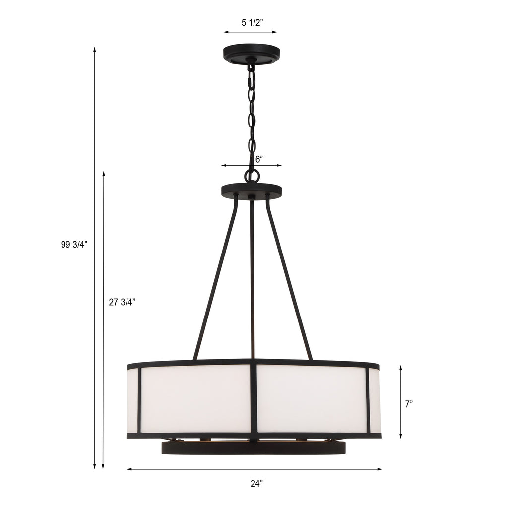 Crystorama Crystorama Bryant 6 Light Black Forged Chandelier
