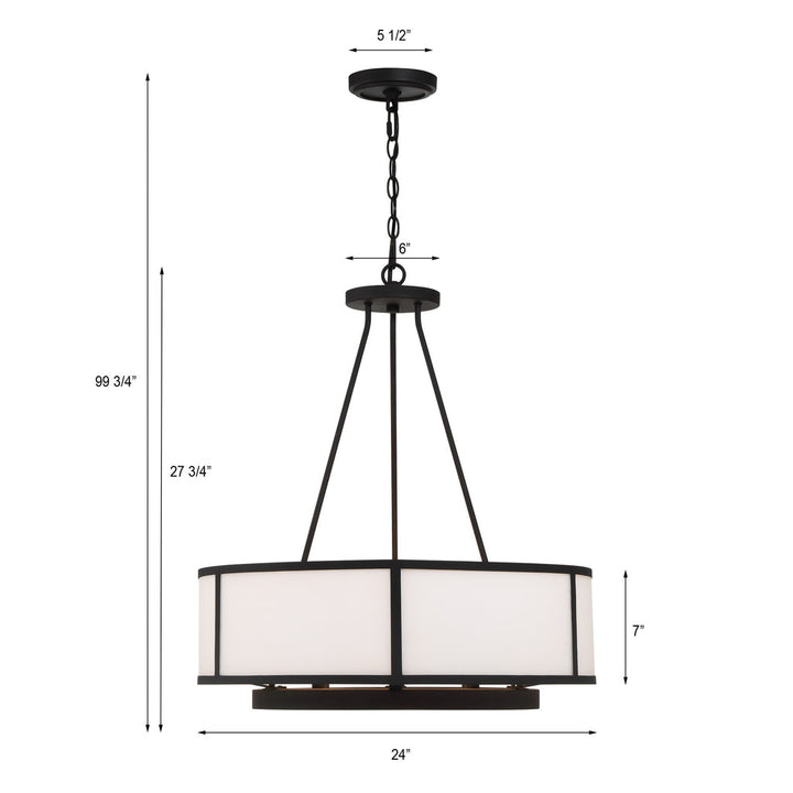 Crystorama Crystorama Bryant 6 Light Black Forged Chandelier