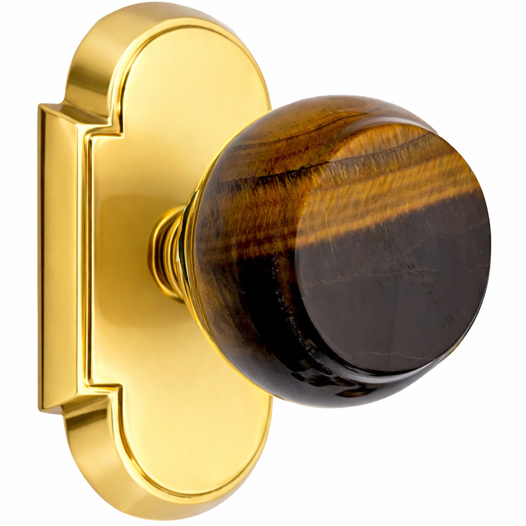 Magnifique® Arched Door Set with Blue Tiger Eye Knobs (Several Finishes Available)