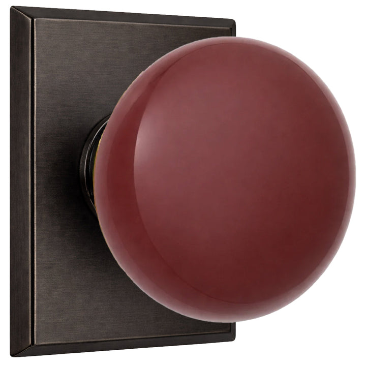 Magnifique® Rectangular Door Set with Brown Porcelain Knobs (Several Finishes Available)
