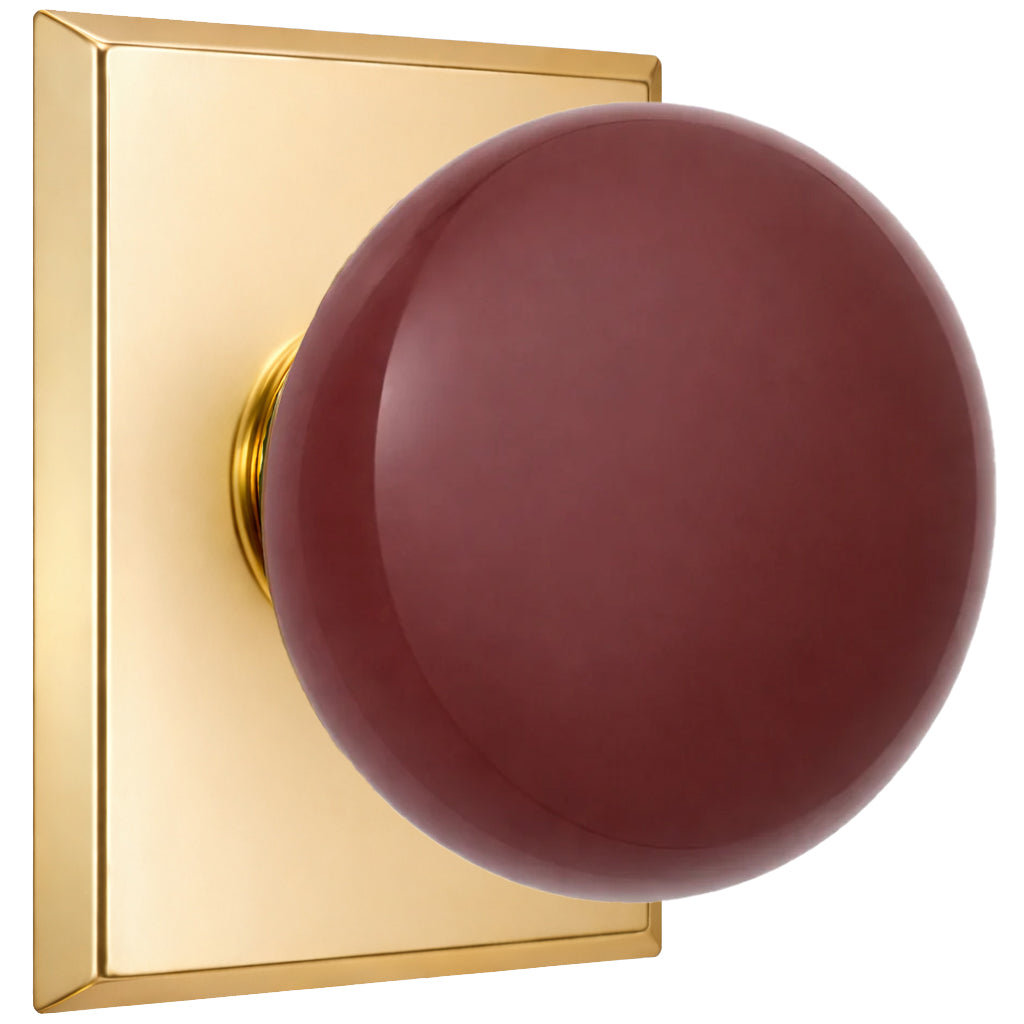 Magnifique® Rectangular Door Set with Brown Porcelain Knobs (Several Finishes Available)