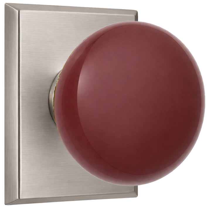 Magnifique® Rectangular Door Set with Brown Porcelain Knobs (Several Finishes Available)
