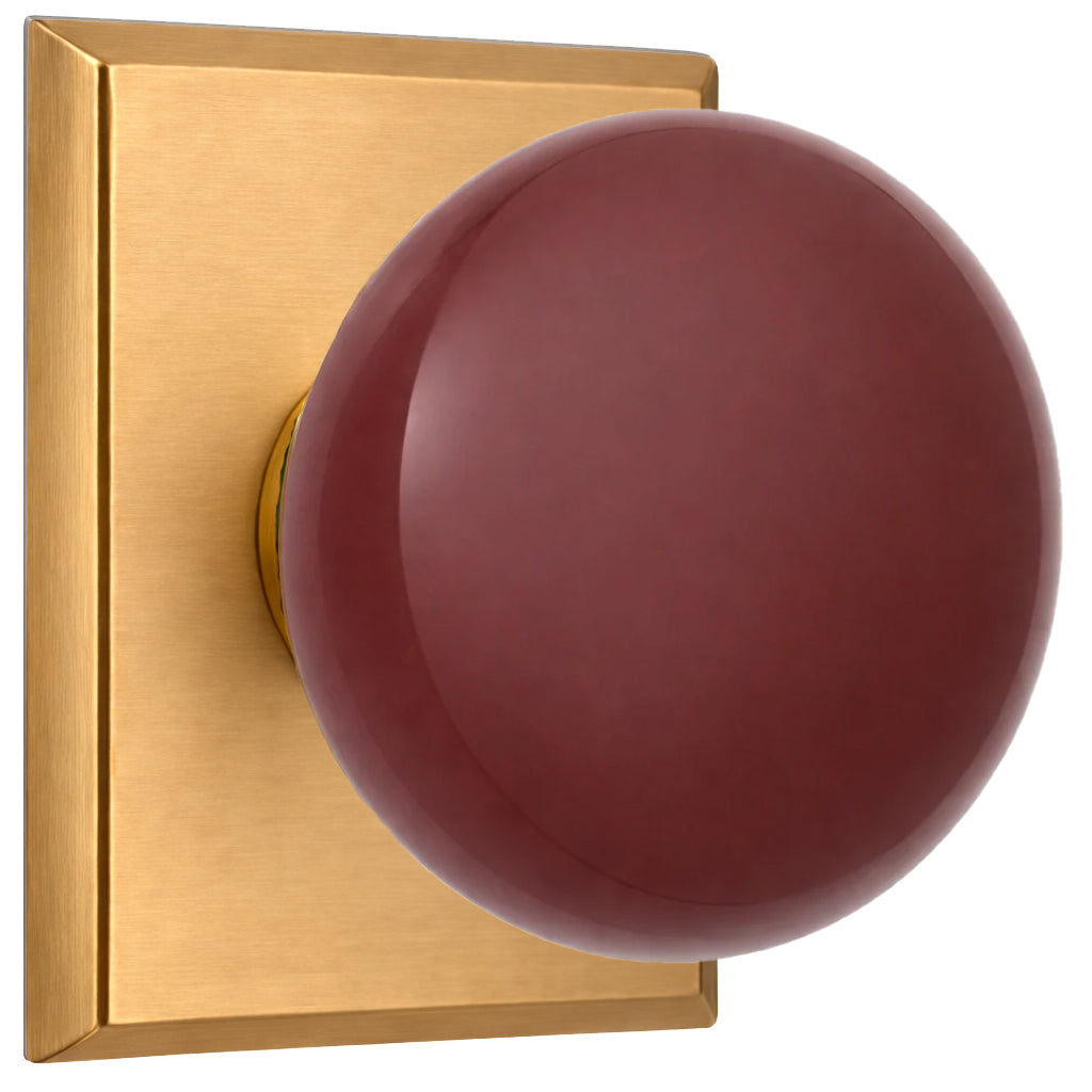 Magnifique® Rectangular Door Set with Brown Porcelain Knobs (Several Finishes Available)