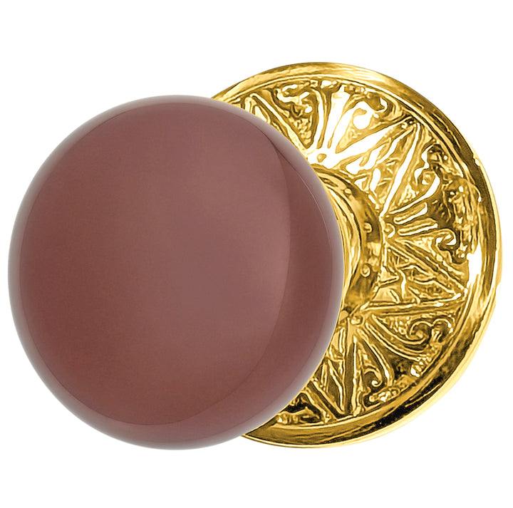 Lancaster Door Set With Brown Porcelain Knob