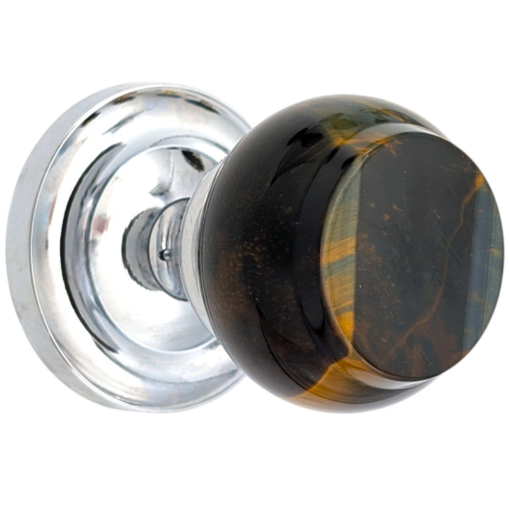 Magnifique® Classic Door Set with Blue Tiger Eye Knobs (Several Finishes Available)