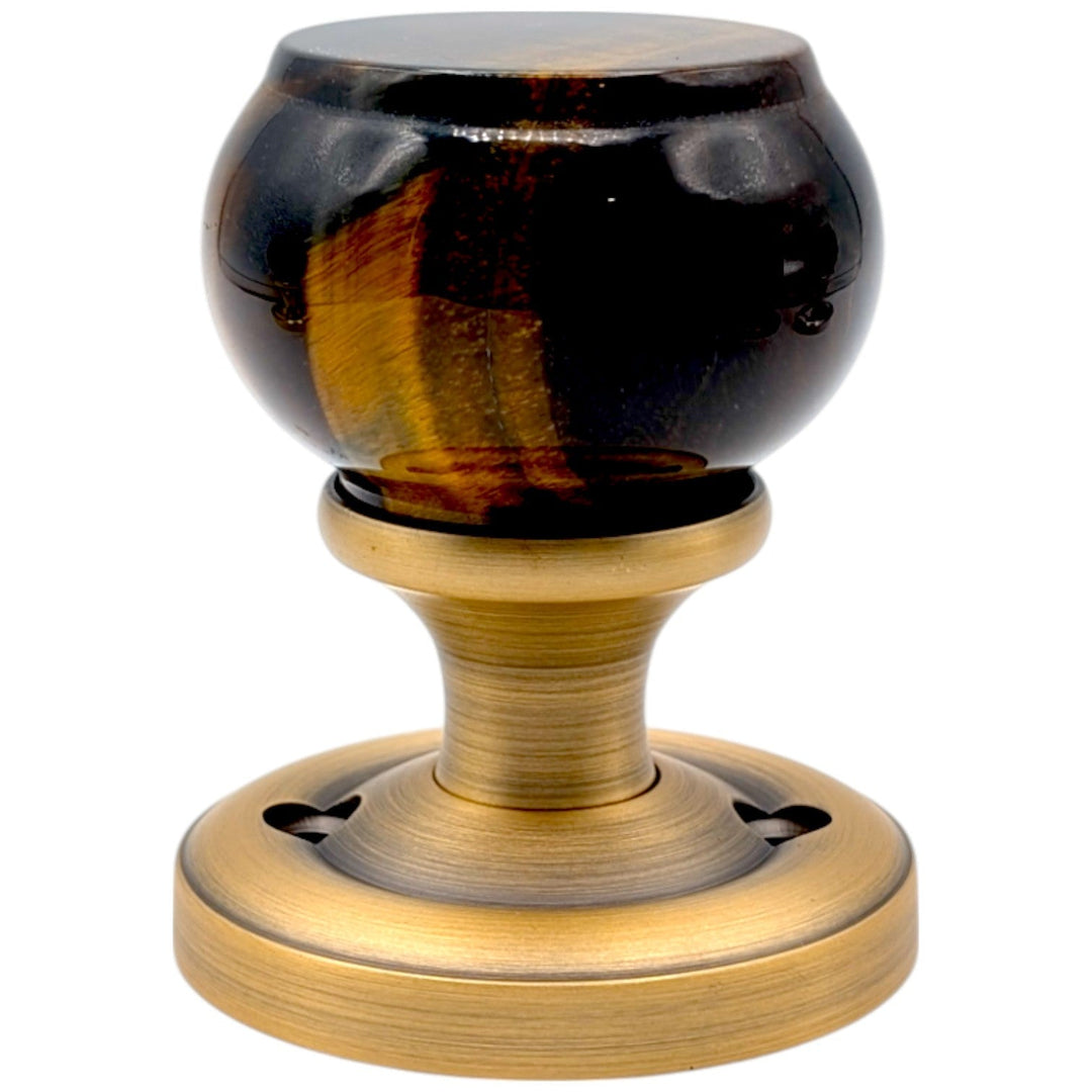Magnifique® Classic Door Set with Blue Tiger Eye Knobs (Several Finishes Available)