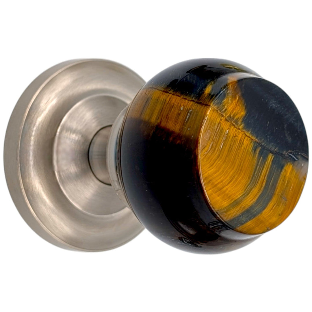 Magnifique® Classic Door Set with Blue Tiger Eye Knobs (Several Finishes Available)