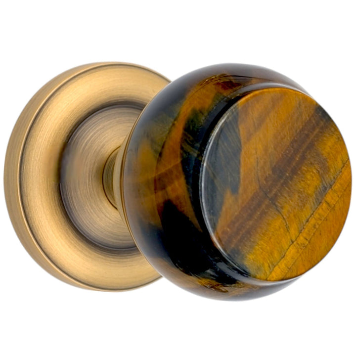 Magnifique® Classic Door Set with Blue Tiger Eye Knobs (Several Finishes Available)