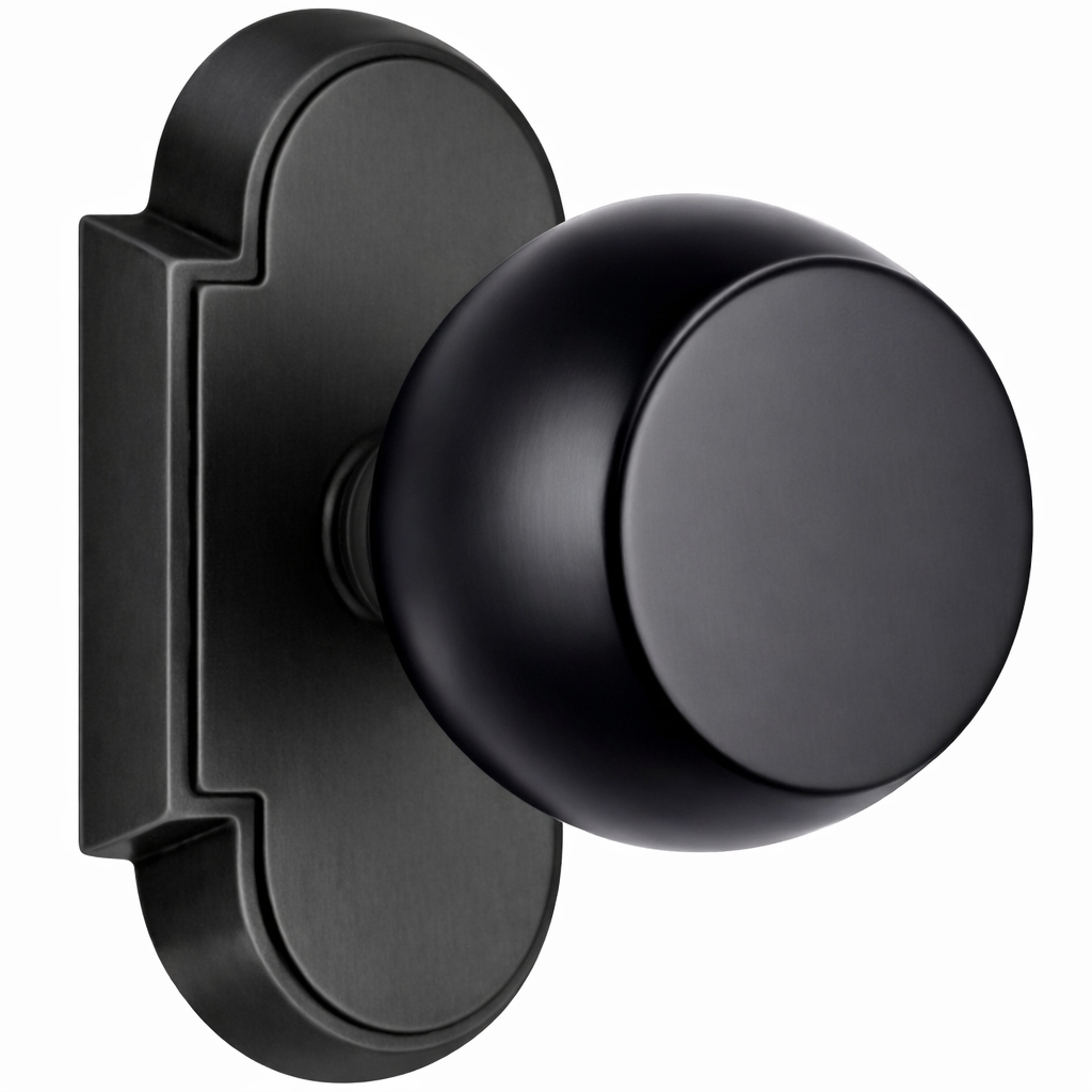 Magnifique® Arched Door Set with Black Obsidian Knobs (Several Finishes Available)