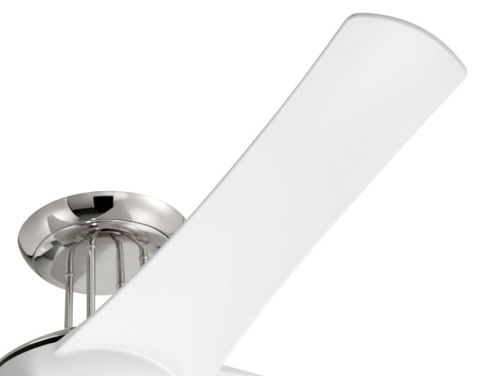 Antique Hardware 54" Cam in White/Polished Nickel w/ White Blades Ceiling Fan