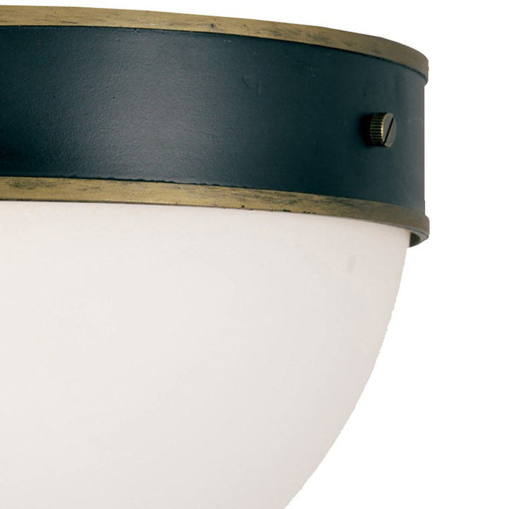 Brian Patrick Flynn Capsule 2 Light Matte Black + Textured Gold Outdoor Flush Mount Crystorama