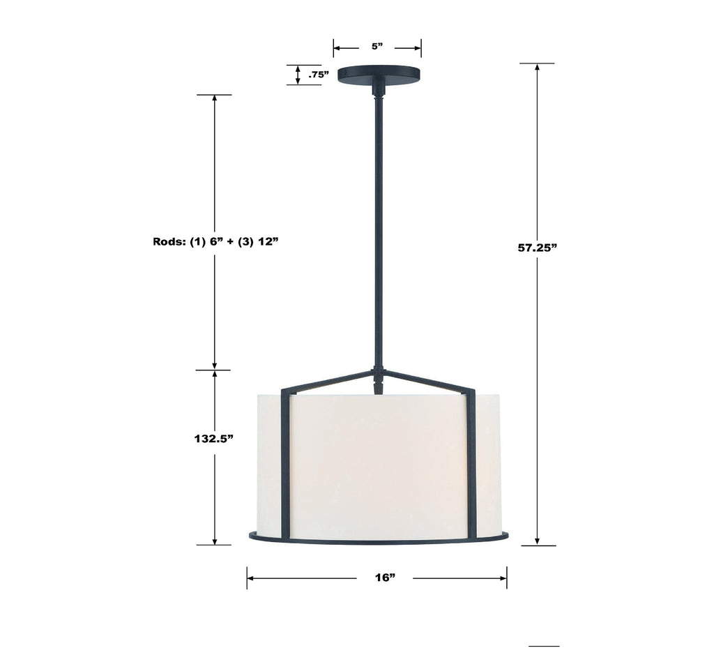 Crystorama Crystorama Carlyn 4 Light Black Mini Chandelier