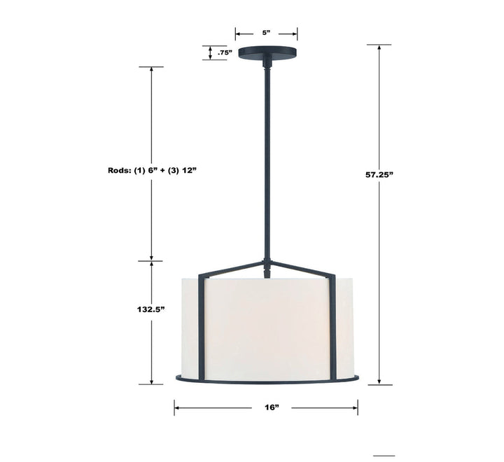 Crystorama Crystorama Carlyn 4 Light Black Mini Chandelier