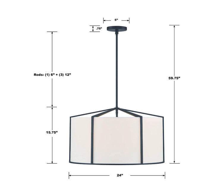Crystorama Crystorama Carlyn 6 Light Black Chandelier