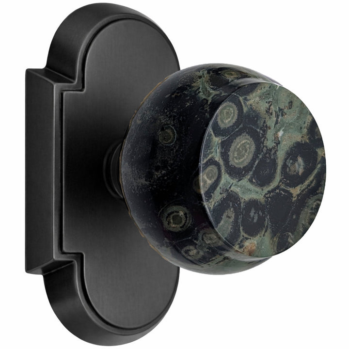 Magnifique® Arched Door Set with Crocodile Jasper Knobs (Several Finishes Available)