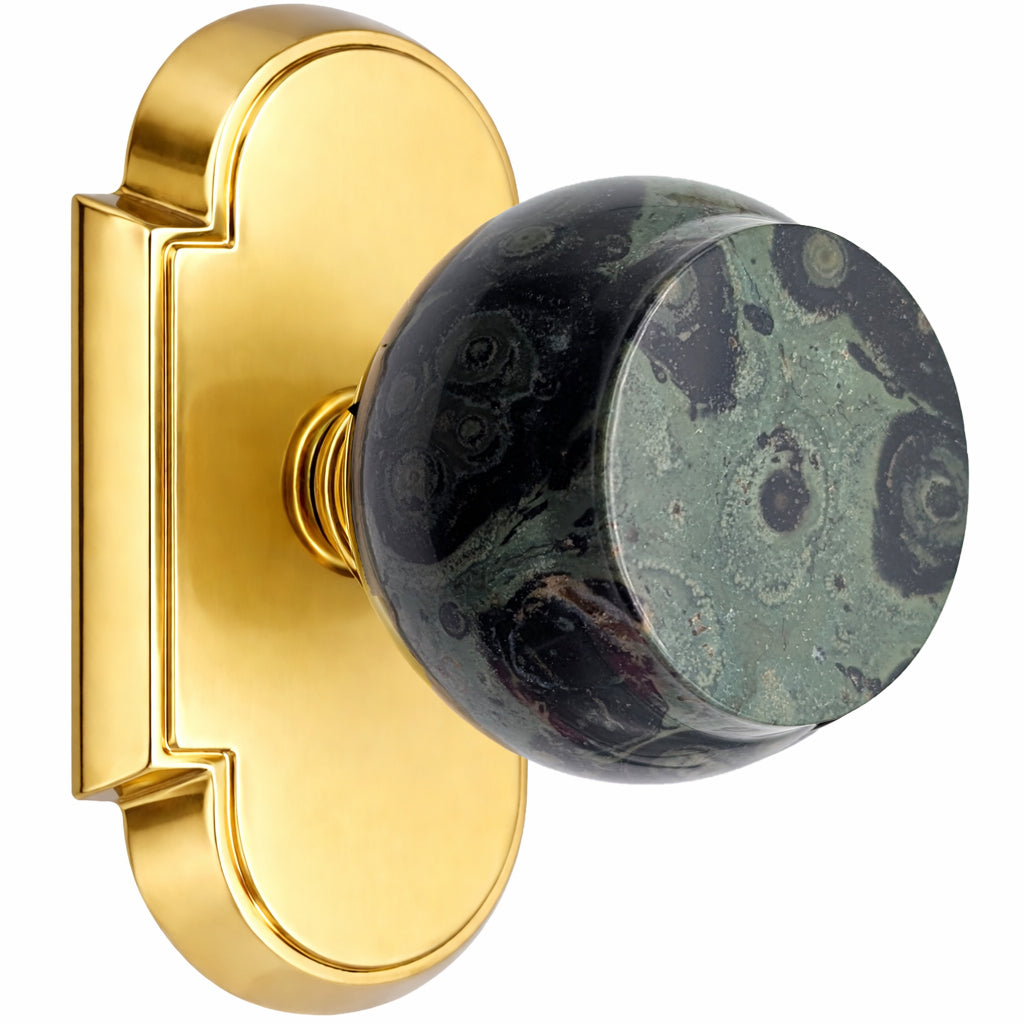 Magnifique® Arched Door Set with Crocodile Jasper Knobs (Several Finishes Available)