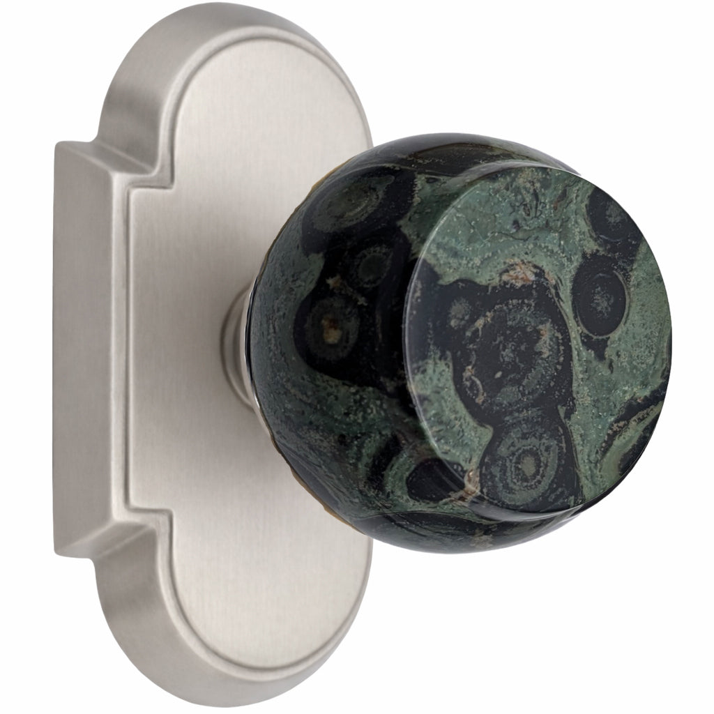 Magnifique® Arched Door Set with Crocodile Jasper Knobs (Several Finishes Available)