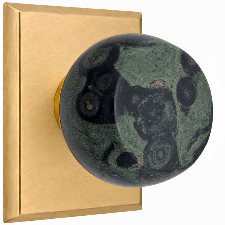 Magnifique® Rectangular Door Set with Crocodile Jasper Knobs (Several Finishes Available)