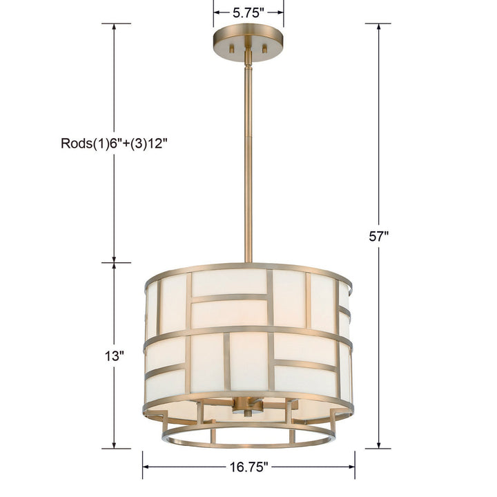 Crystorama Crystorama Libby Langdon Danielson 4 Light Vibrant Gold Mini Chandelier