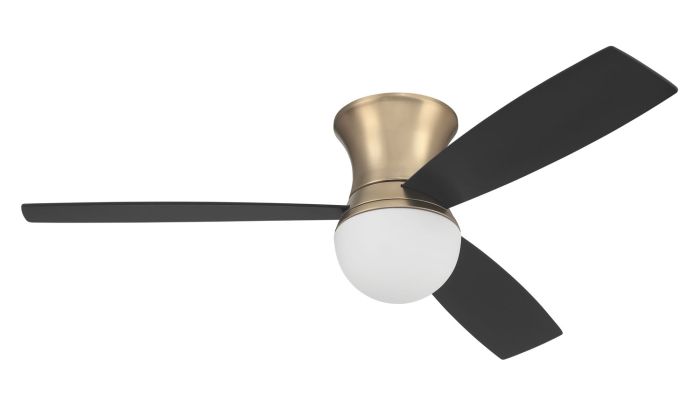 ##Antique Hardware## 52" Daybreak in Satin Brass w/ Flat Black/Black Walnut Blades