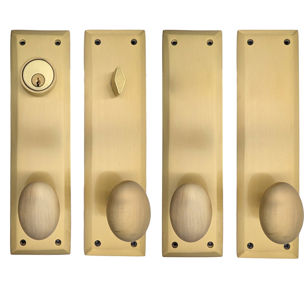 Quaker Style Double-Door Deadbolt Entryway Set (Several Knob & Finish Options)