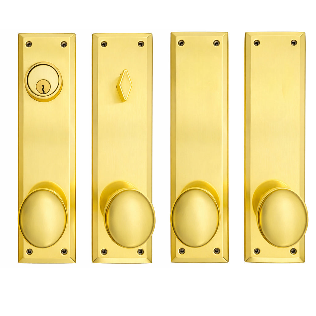 Quaker Style Double-Door Deadbolt Entryway Set (Several Knob & Finish Options)