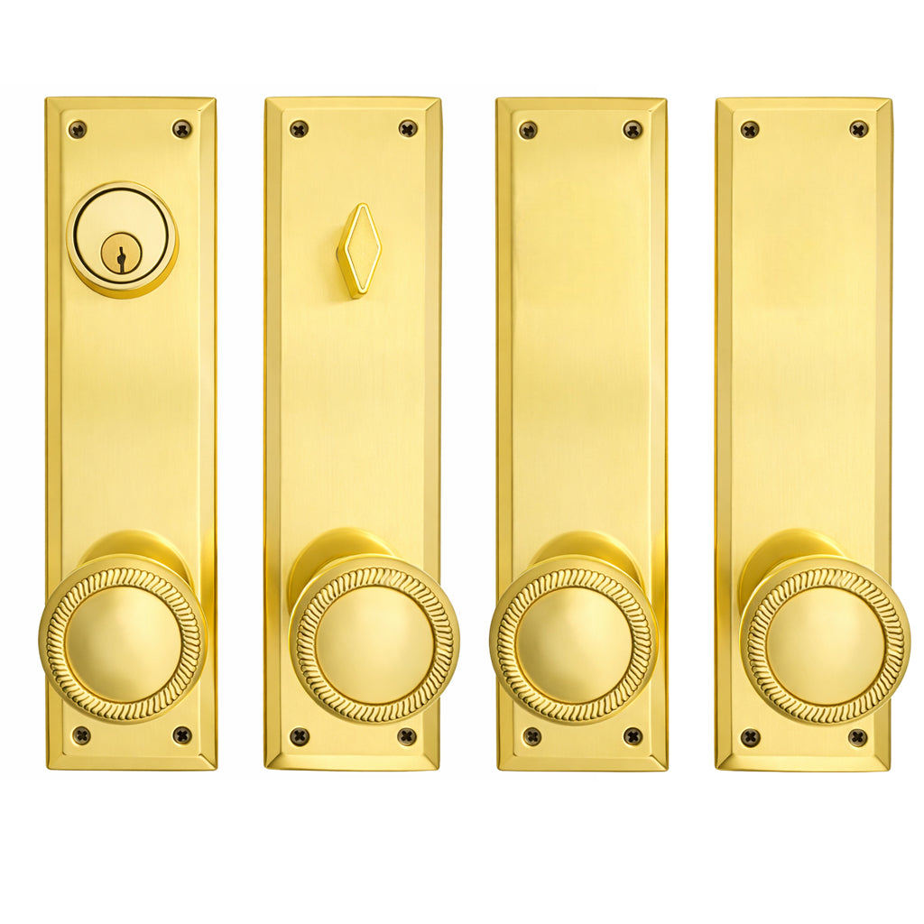 Quaker Style Double-Door Deadbolt Entryway Set (Several Knob & Finish Options)