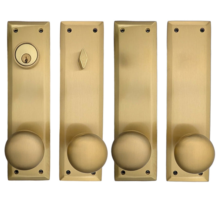 Quaker Style Double-Door Deadbolt Entryway Set (Several Knob & Finish Options)