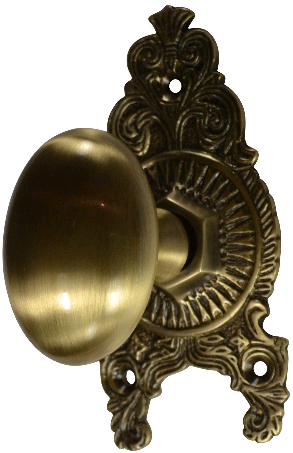 COPPER MOUNTAIN HARDWARE Solid Brass Egg Ornate Victorian Door Knob Set in Several Finishes