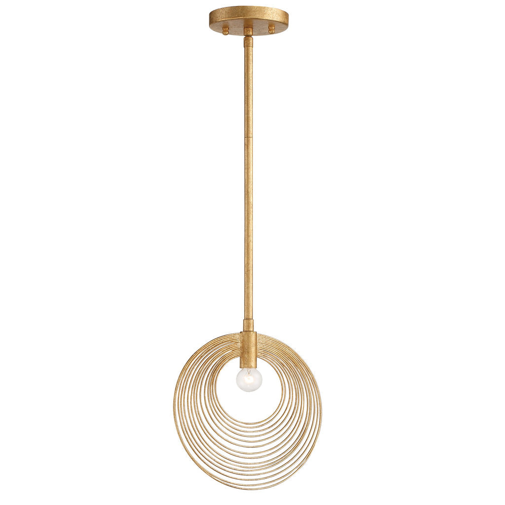 Doral 1 Light Renaissance Gold Mini Pendant Crystorama