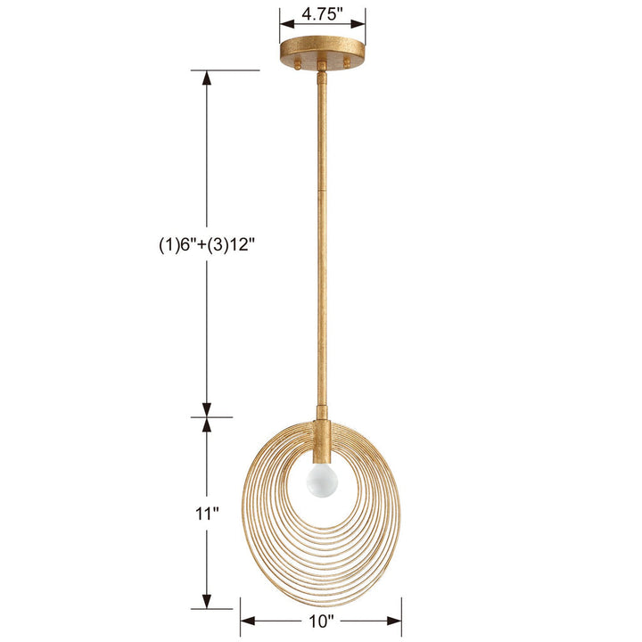 Doral 1 Light Renaissance Gold Mini Pendant Crystorama