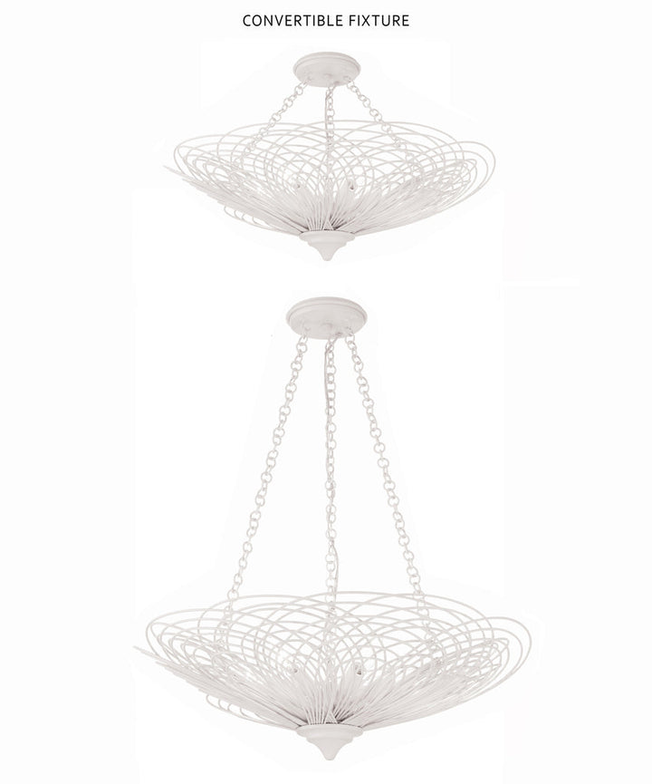 Doral 6 Light Matte White Semi Flush Mount Crystorama