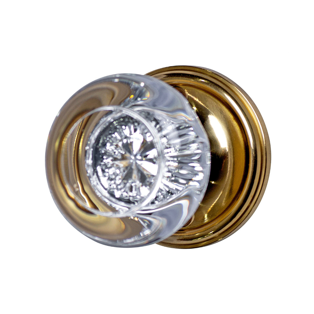 Traditional Rosette Door Set with Beveled Round Crystal Knob (Several Finishes Available) COPPER MOUNTAIN HARDWARE