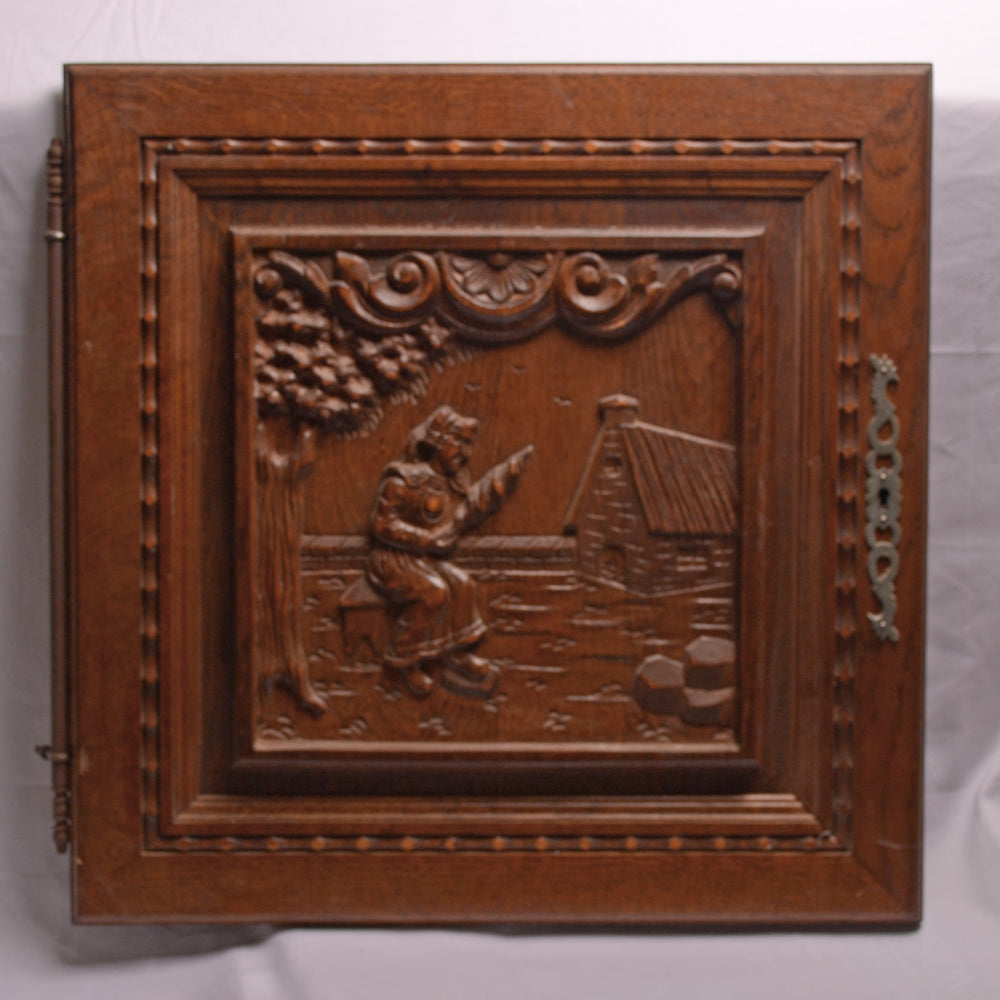 Wooden Oak Cabinet Doors with Carved Design (Pair) COPPER MOUNTAIN HARDWARE