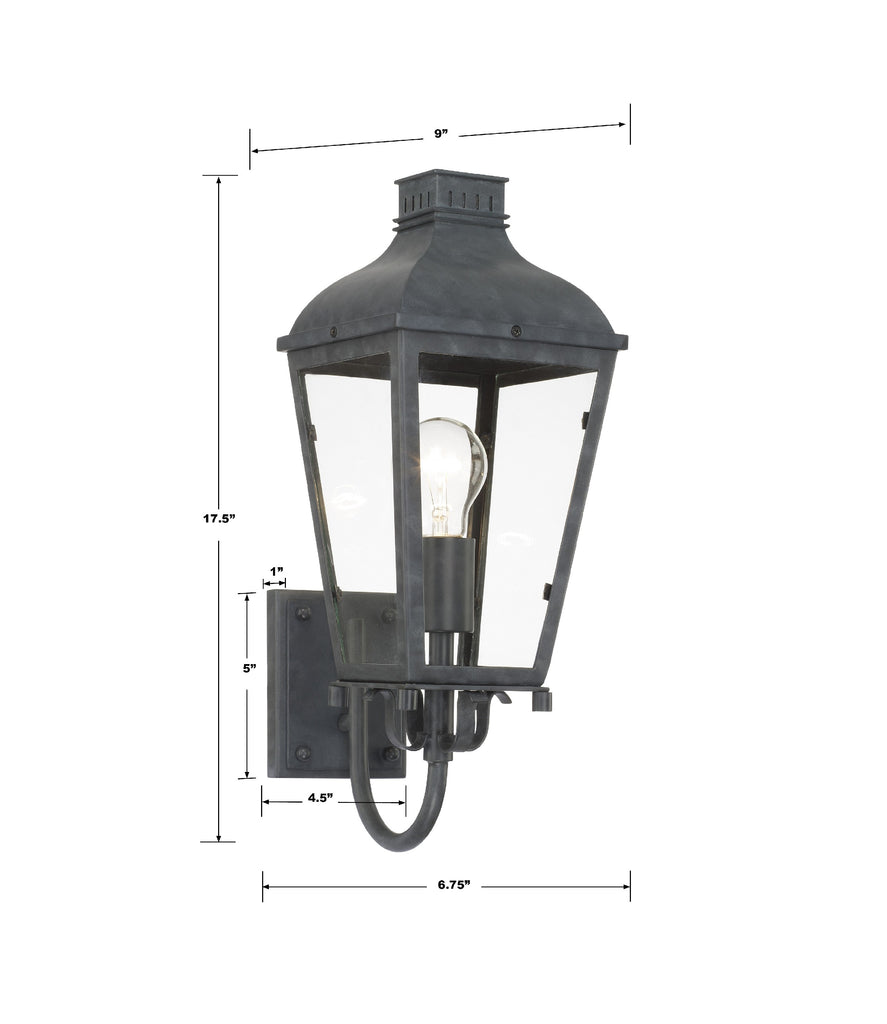 Dumont 1 Light Graphite Outdoor Sconce Crystorama