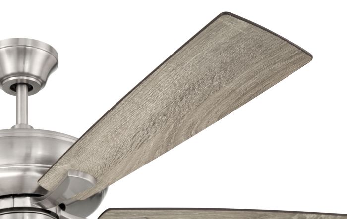 ##Antique Hardware## 52" Eos Clear 4 Light in Brushed Polished Nickel w/ Driftwood/Walnut Blades