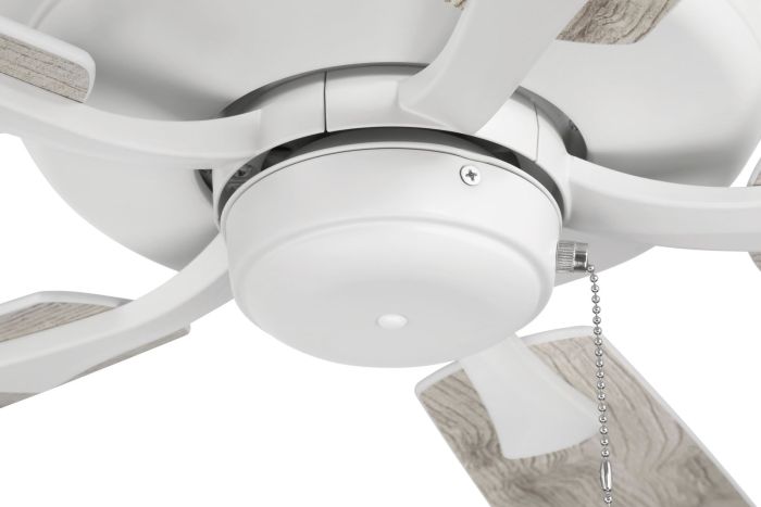 ##Antique Hardware## 52" Eos in White w/ White/Washed Oak Blades