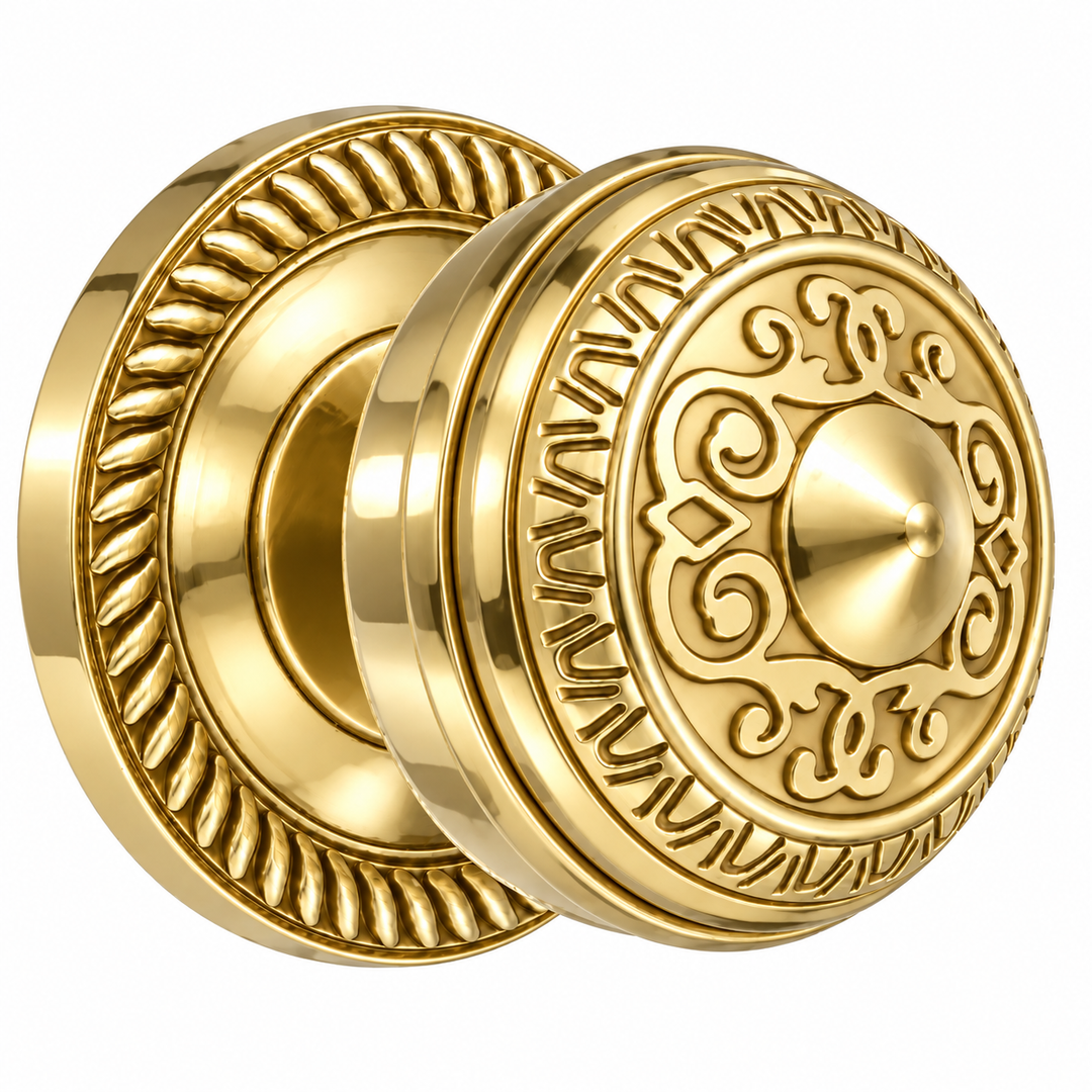 Georgian Roped Rosette Door Set with Egg & Dart Door Knobs (Several Finishes Available)
