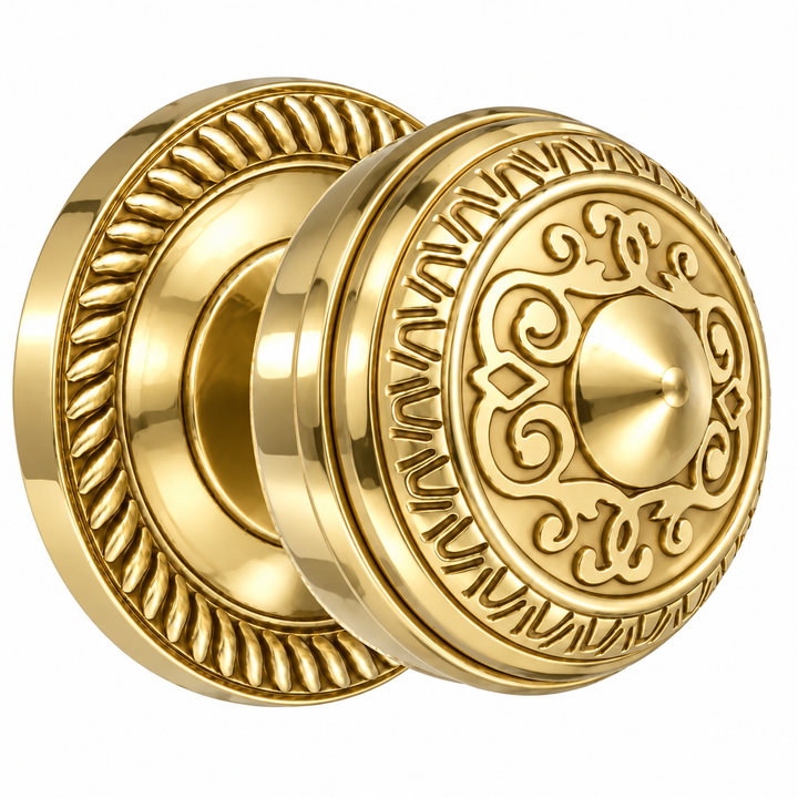 Georgian Roped Rosette Door Set with Egg & Dart Door Knobs (Several Finishes Available)