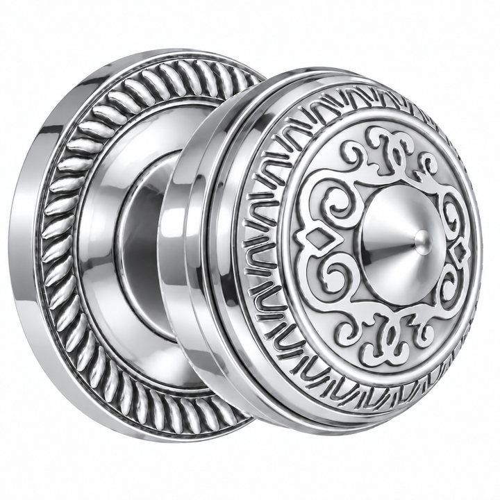 Georgian Roped Rosette Door Set with Egg & Dart Door Knobs (Several Finishes Available)