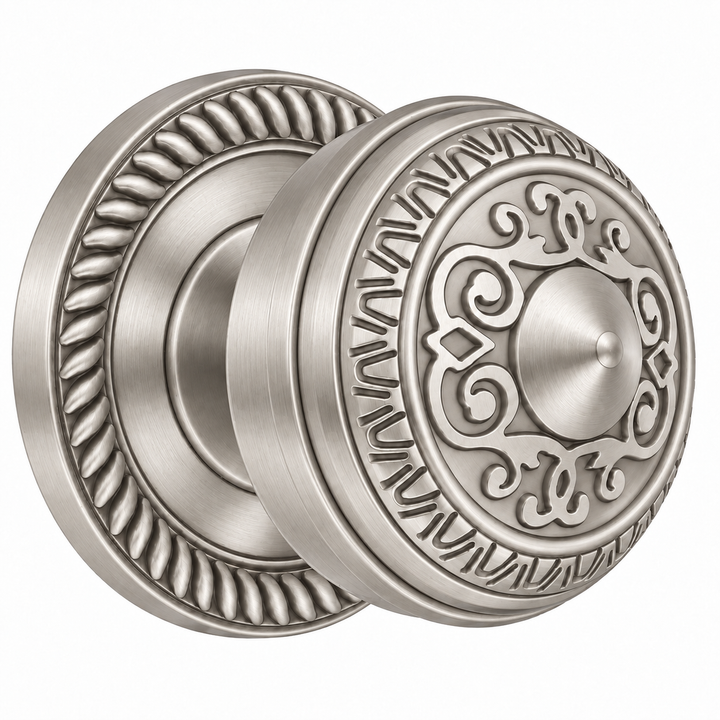 Georgian Roped Rosette Door Set with Egg & Dart Door Knobs (Several Finishes Available)