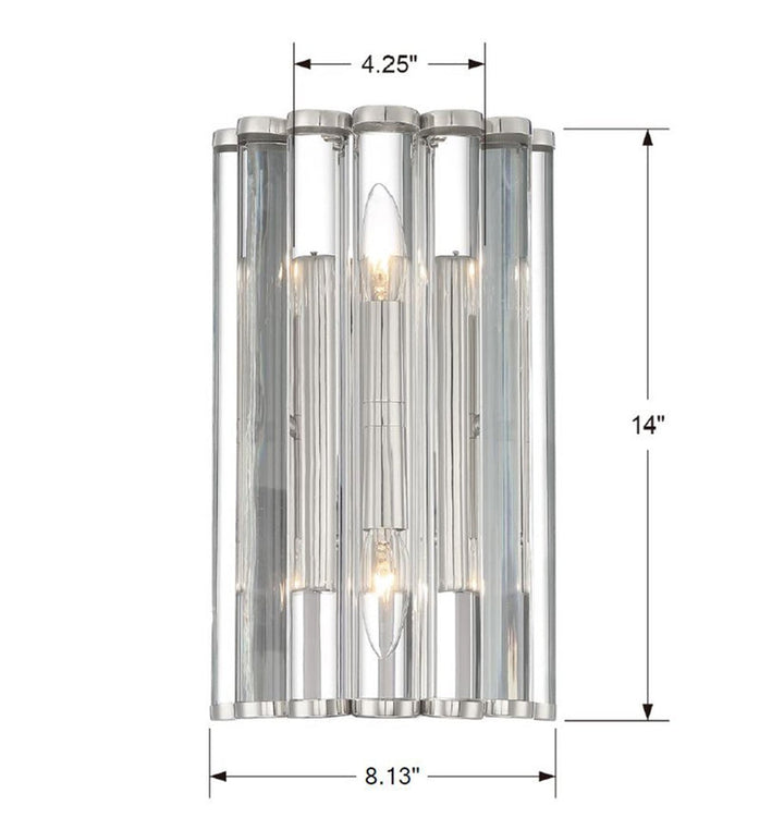 Crystorama Crystorama Libby Langdon Elliot 2 Light Polished Nickel Sconce